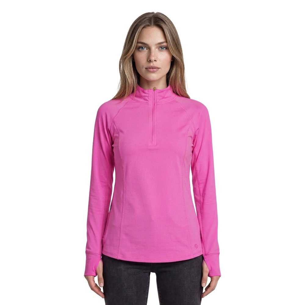Lilly Pulitzer Luxletic Pink Pullover Top Women's Size Medium Quarter Zip Golf